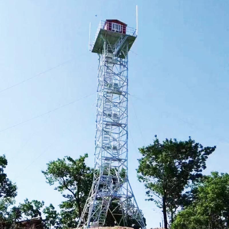 Tour de surveillance de zone panoramique extérieure de structure métallique